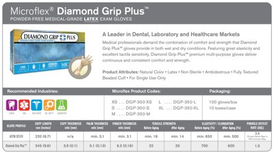 MICROFLEX Diamond Grip Plus™ Latex Gloves