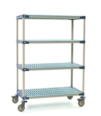 MetroMax 4 4-Tier Stem Caster Cart, Open Grid Shelves