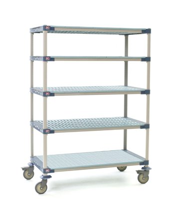 MetroMax 4 5-Tier Stem Caster Cart - Solid Bottom Shelf