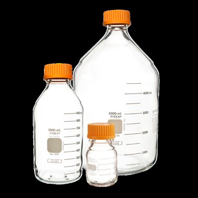 PYREX® Round Media Storage Bottles, Screw Cap