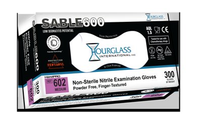 Sable600™ Nitrile Low-Derma Exam Gloves, 9.5 in