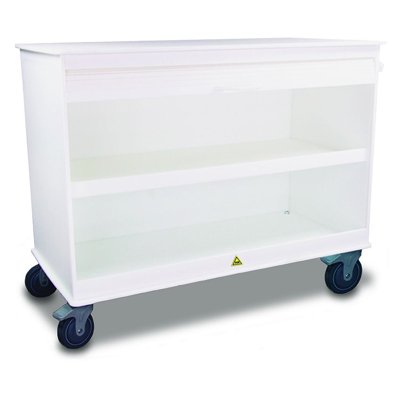 White Polyethylene MRI Cayman Lab Island 4' Lab Cart
