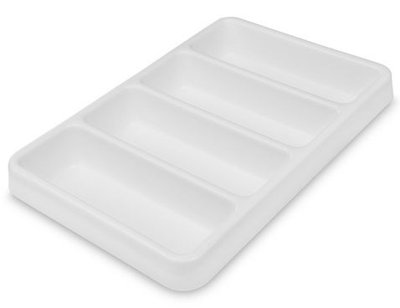 TrippNT White Polystyrene Shallow 4 Slot Drawer Organizer