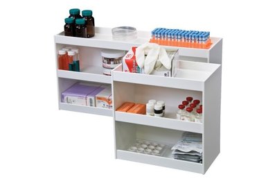 White PVC 24 Inch Wide Straight Safety Shelves