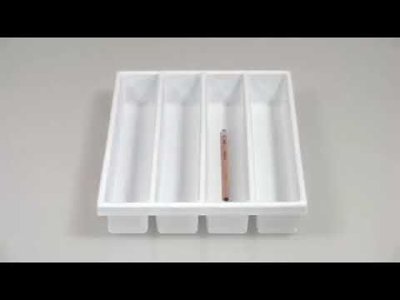 TrippNT White Styrene 4 Long Compartment Cart Drawer Organizer