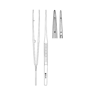 Sklar Micro Forceps 8&quot; Straight Blunt Tip Straight Flat Handle