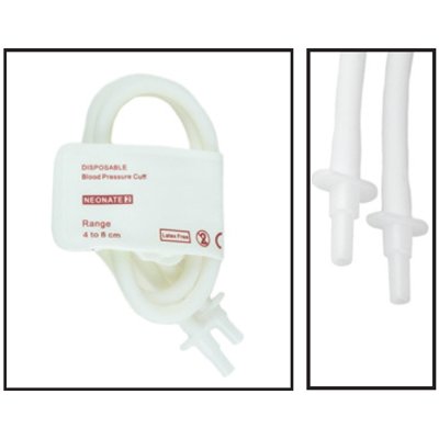 Avante Brand -  NiBP Double Tube 4CM-8CM / 1.6IN-3.2IN Neonatal Disposable TPU Blood Pressure Cuff Box of 10