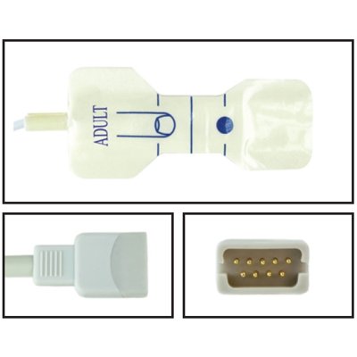 Datascope Disposable Adult Foam Adhesive Adult Finger Wrap SpO2 Sensors DB9 9 Pin Connector 1.5FT/.5M Cable Datascope Compatible 24pk