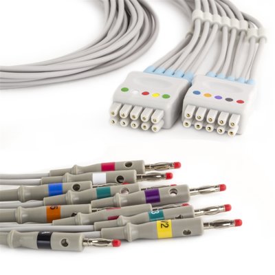 GE Marquette 10 Lead Dual Multi-Link Diagnostic ECG Leadwires-Banana