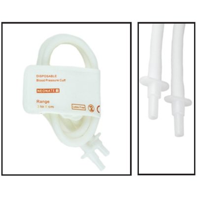 NiBP Disposable Cuff Double Tube Neonate Size 1 (3-6cm) - TPU (Box of 10)