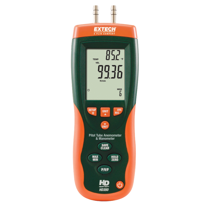 Extech HD350 Pitot Tube + Anemometer, Diff. Manometer