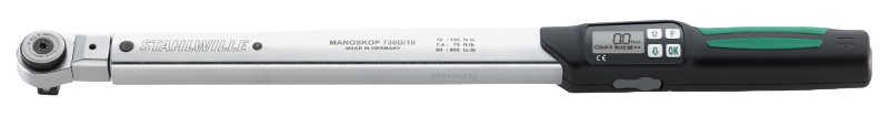 Stahlwille 730D/10 Digital Torque Wrench, 9x12mm, 10-100 Nm 7.5-75 Ft.lb